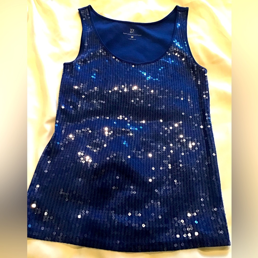 Royal blue sleeveless blouse